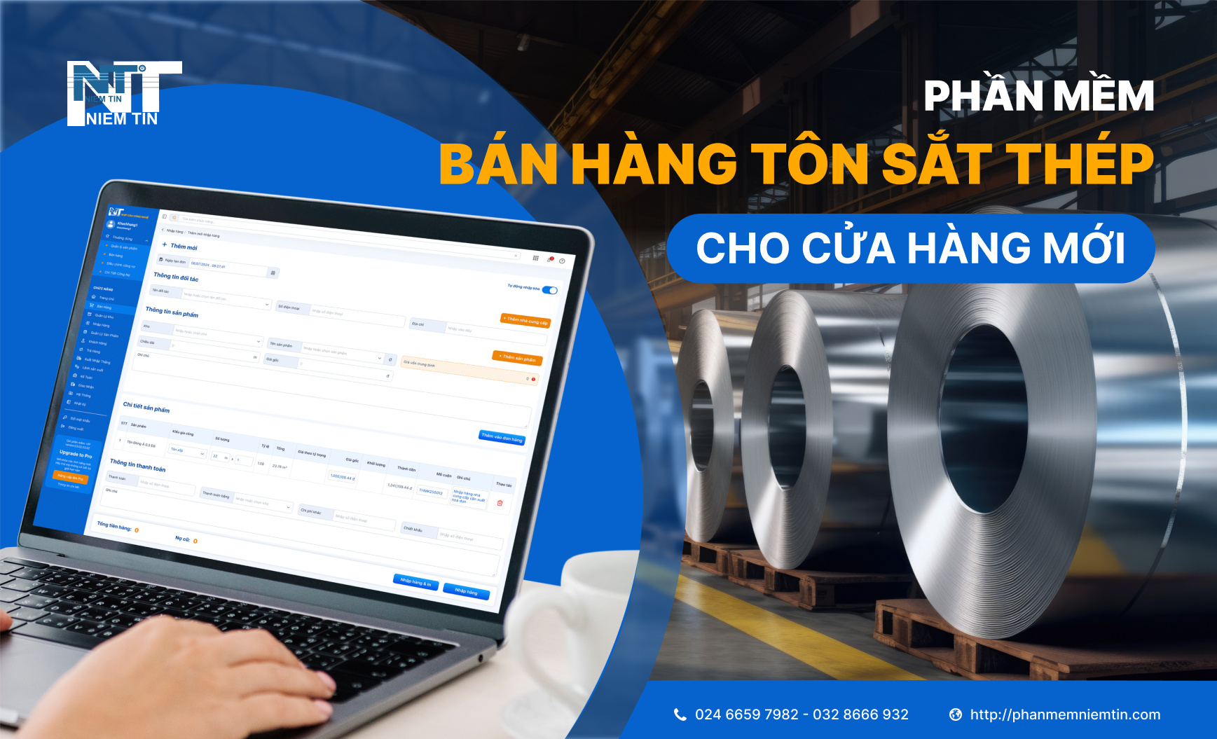 Phần mềm bán hàng tôn sắt thép cho cửa hàng mới